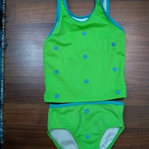 Lands End Girls two piece swimsuit